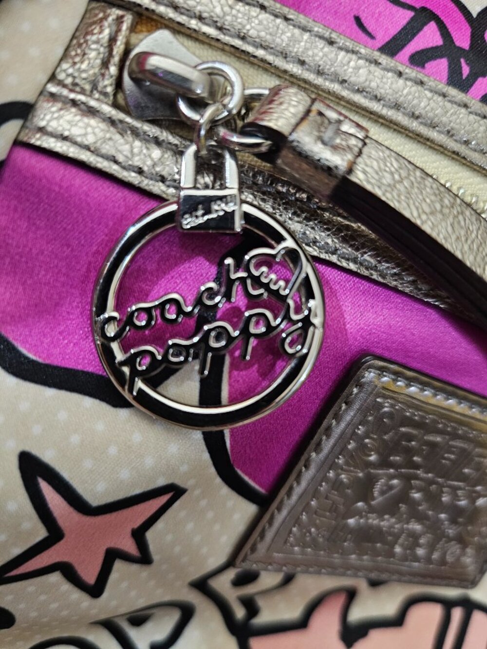 COACH Poppy 16308 Pop C Graffiti Pink Bow Satchel Crossbody Bag- 4 Hangtags! - Picture 16 of 16
